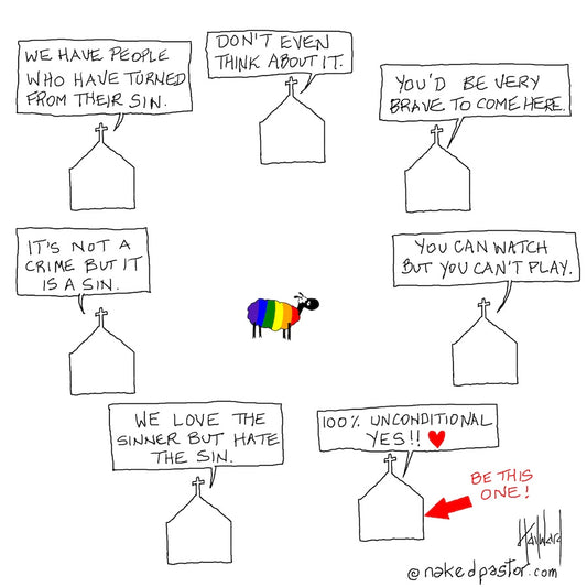 LGBTQ Church Choices Digital Cartoon - by nakedpastor