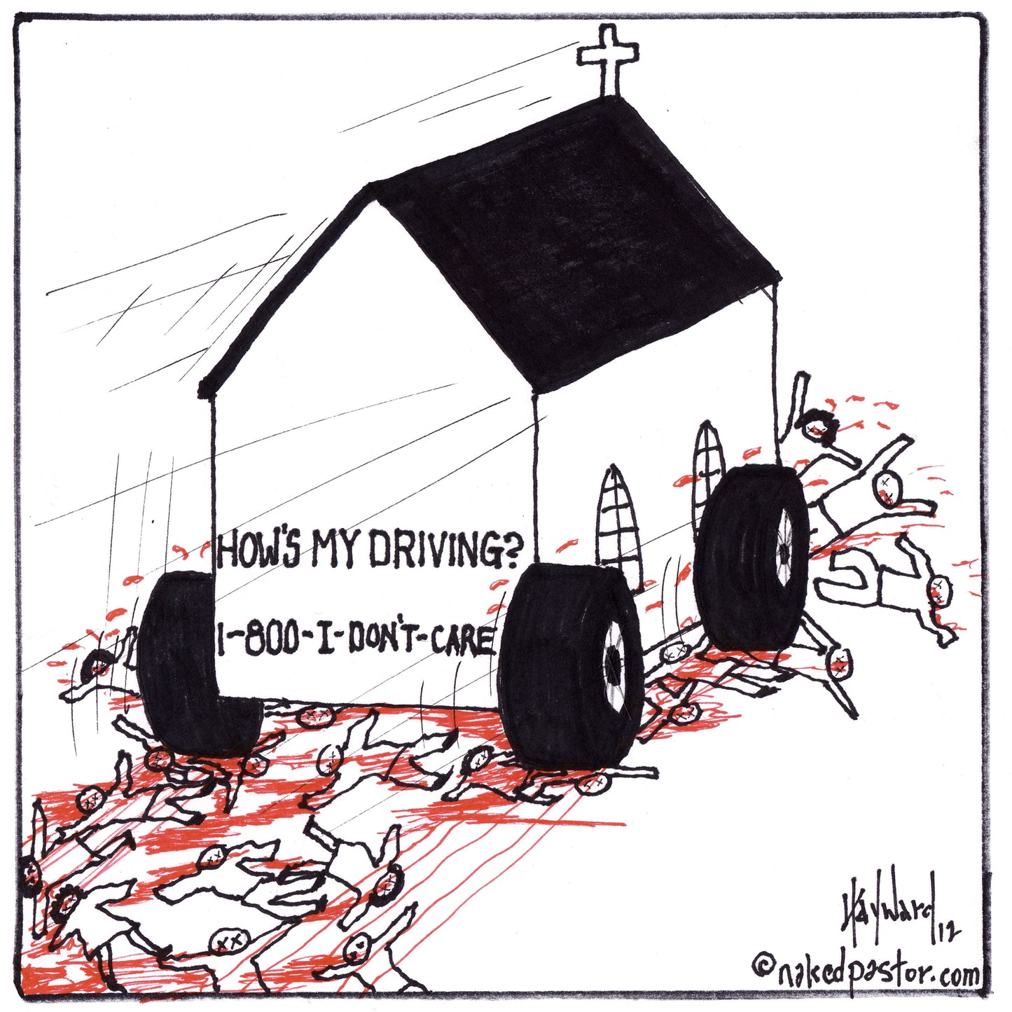The Church's Driving Digital Cartoon - by nakedpastor