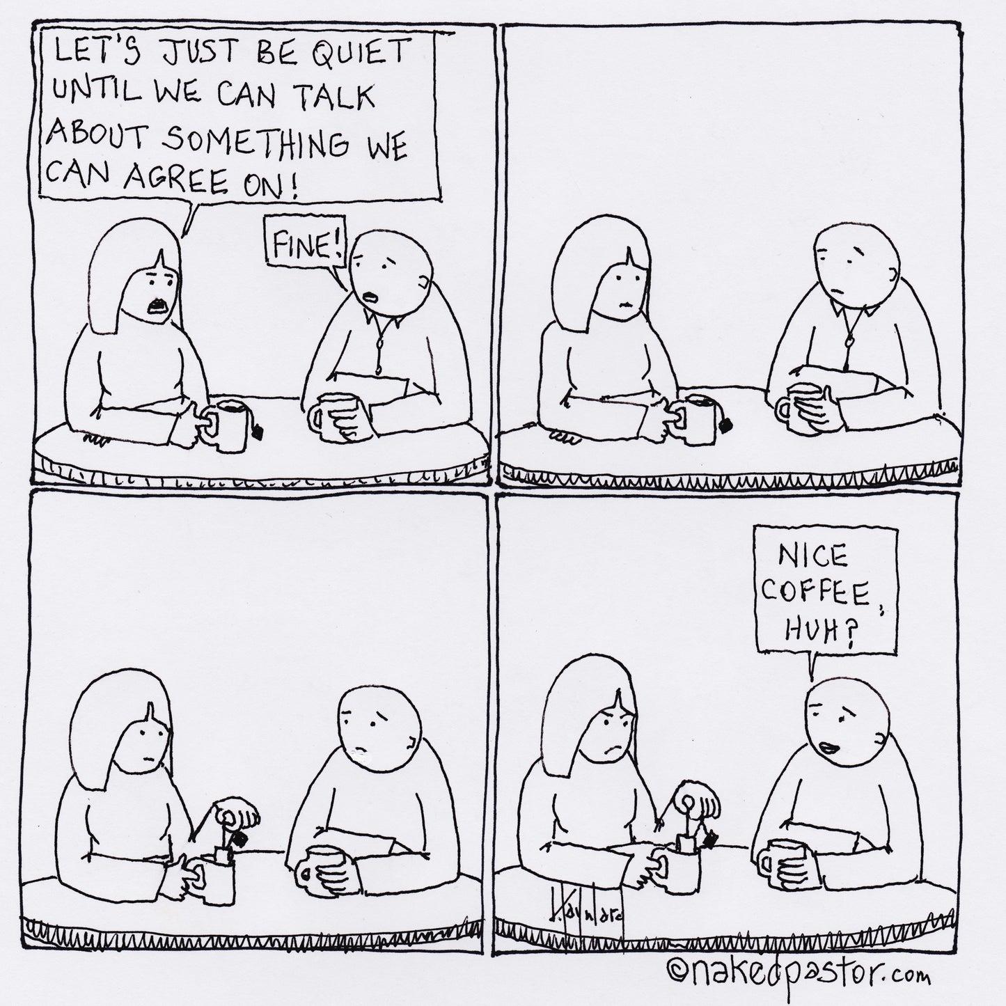 Coffee and Tea and You and Me Digital Cartoon - by nakedpastor