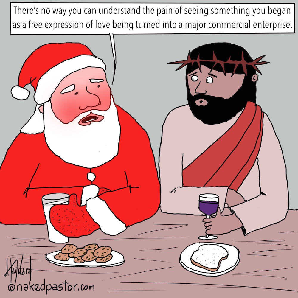 Christmas a Commercial Enterprise Digital Cartoon - by nakedpastor