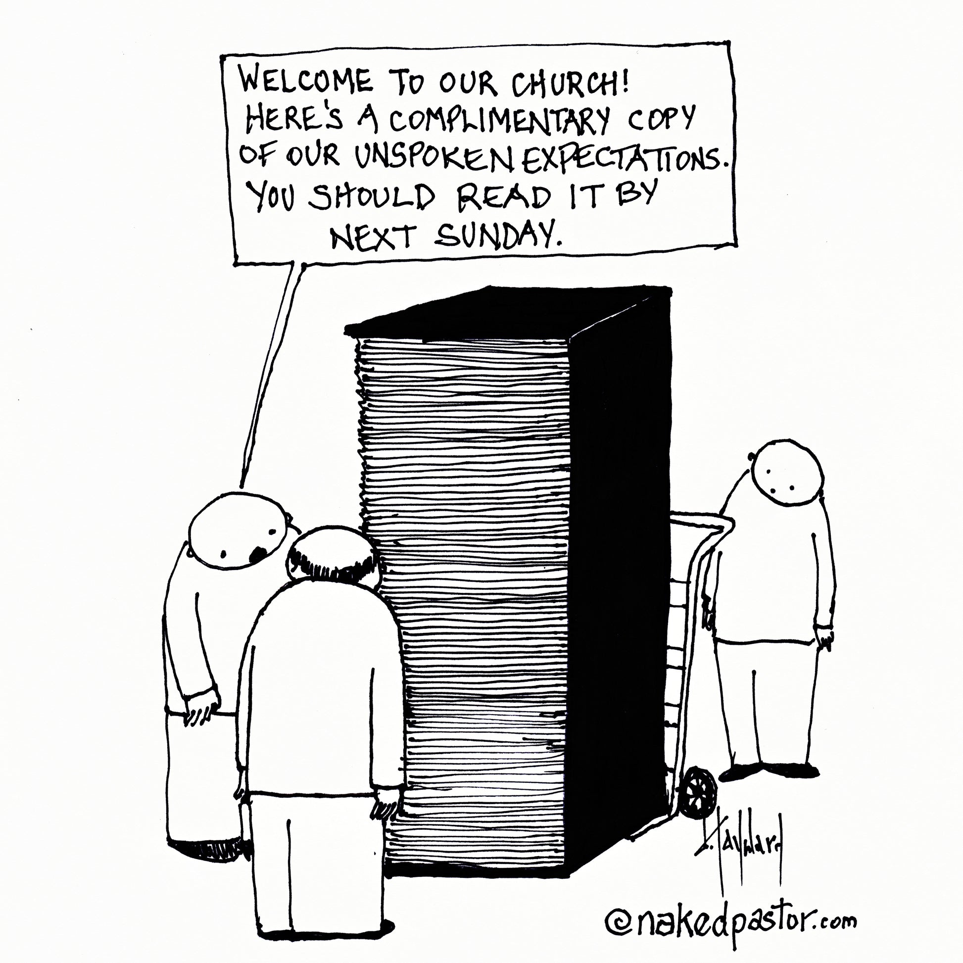 Complimentary Book of Expectations Digital Cartoon - by nakedpastor