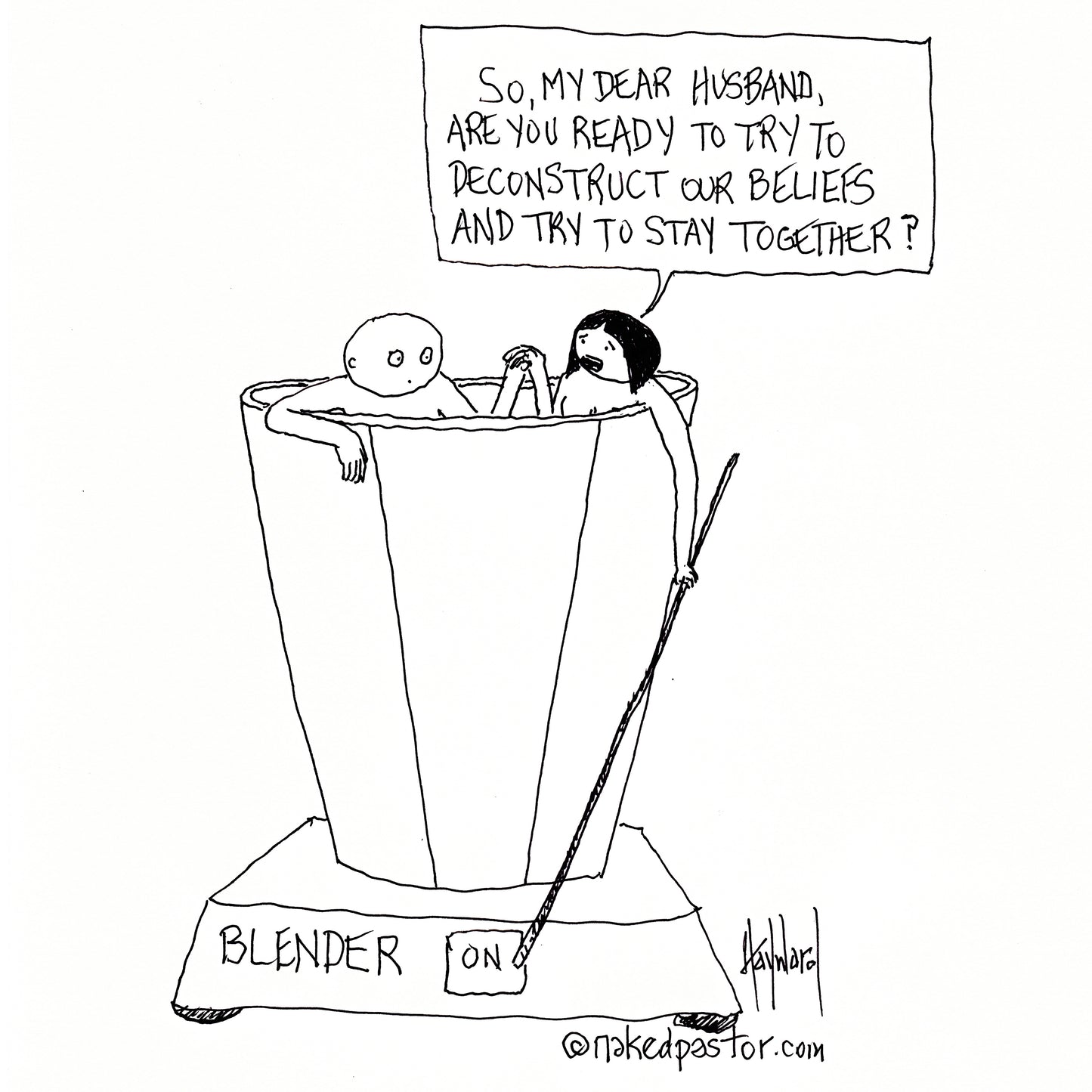Deconstruction and Marriage Digital Cartoon - by nakedpastor