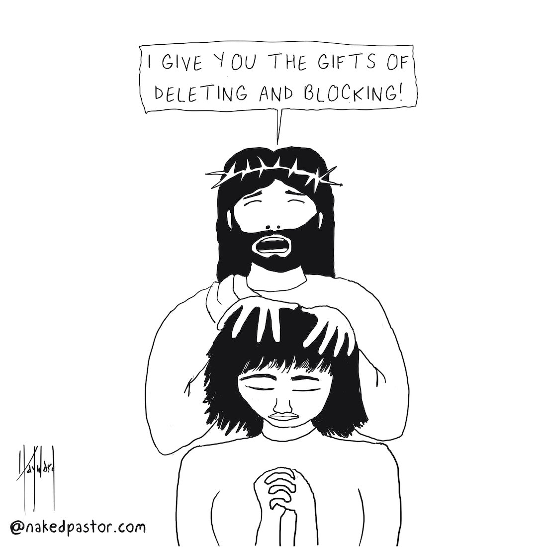 Deleting and Blocking Digital Cartoon - by nakedpastor