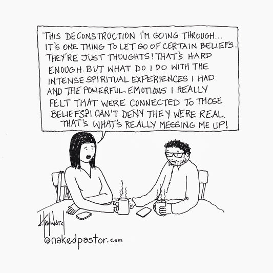 Difficult Struggle with Deconstruction Digital Cartoon - by nakedpastor