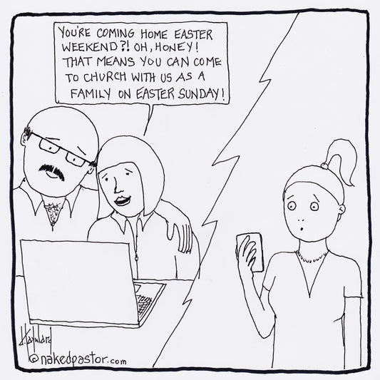 Going to Church With Your Family Digital Cartoon - by nakedpastor