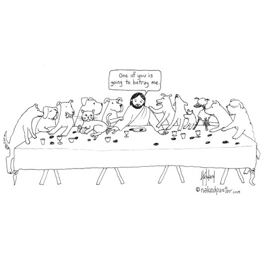 Dog and Cat Disciples Betray Digital Cartoon - by nakedpastor