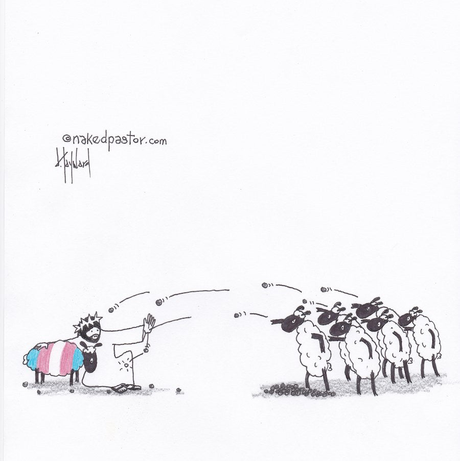 Don't Stone Others Trans Version Digital Cartoon - by nakedpastor