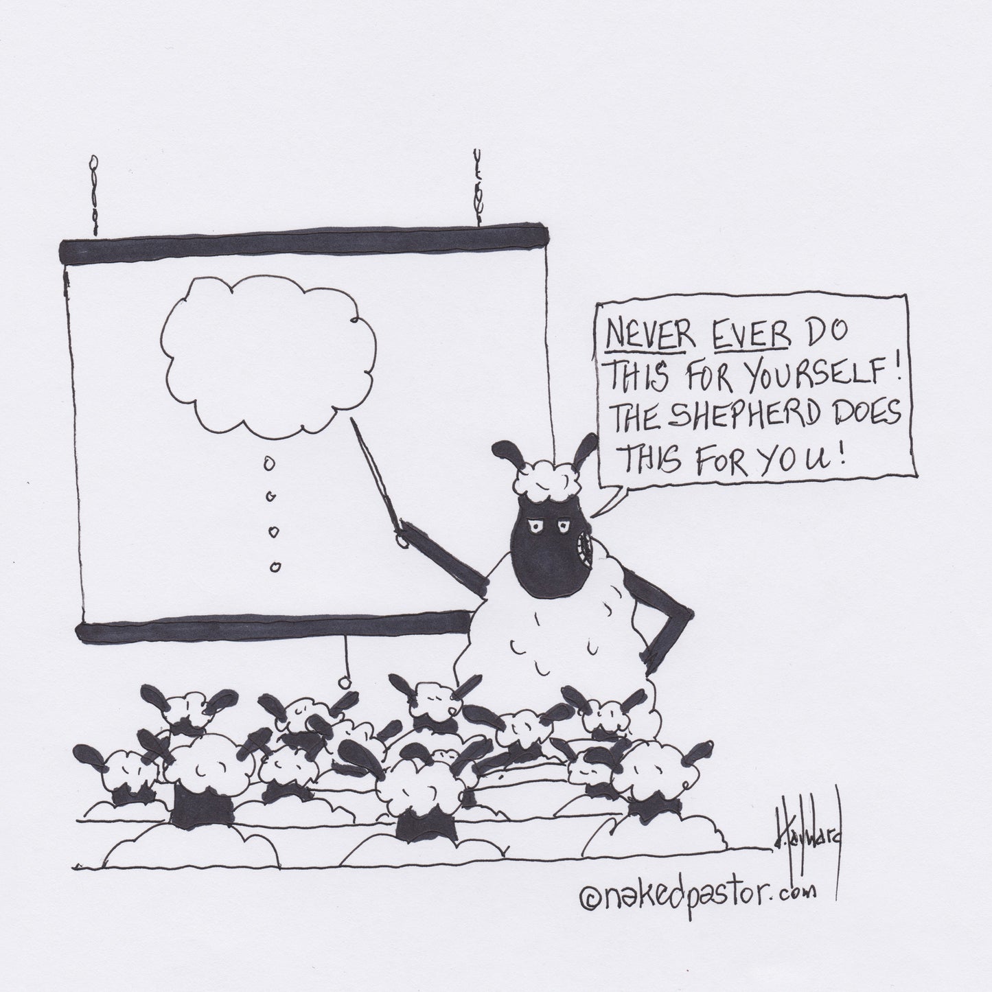 Thinking for Yourself Digital Cartoon