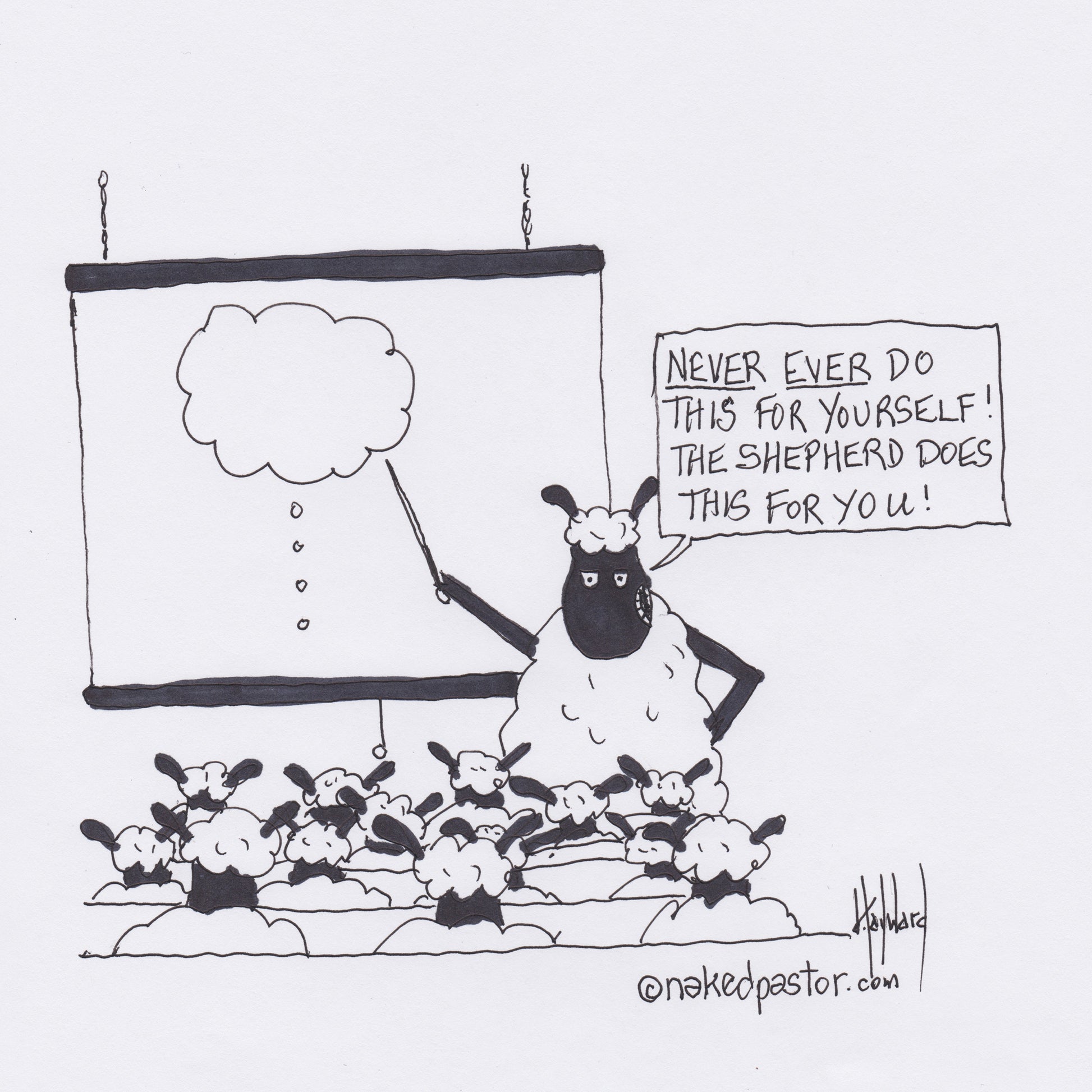 Thinking for Yourself Digital Cartoon - by nakedpastor
