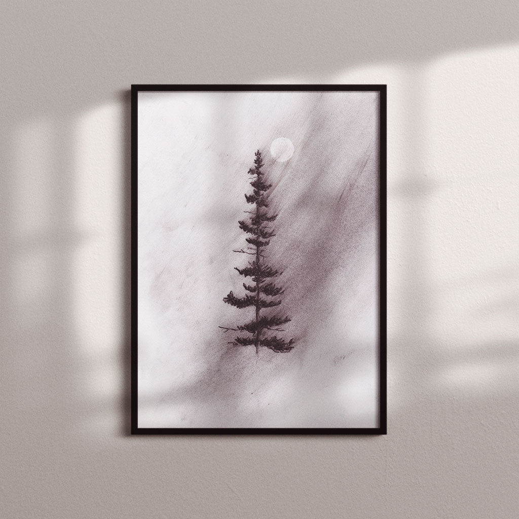 Enlighten Me Charcoal Drawing Print - by nakedpastor