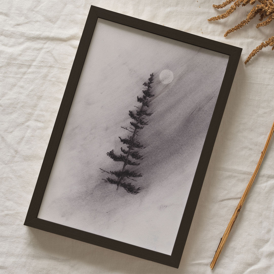Enlighten Me Charcoal Drawing Print - by nakedpastor