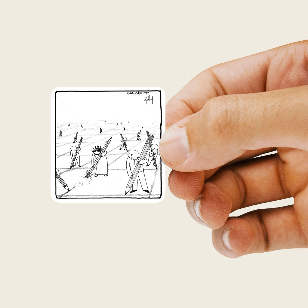 Jesus Eraser Sticker - by nakedpastor