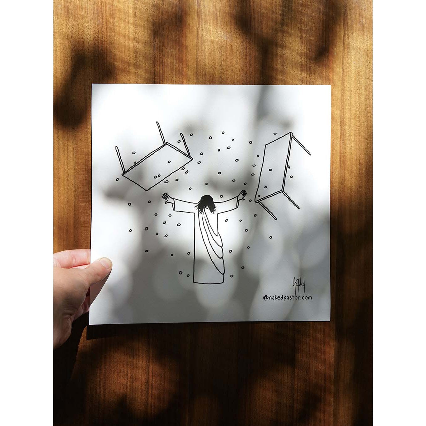 Jesus Overturning Print - by nakedpastor