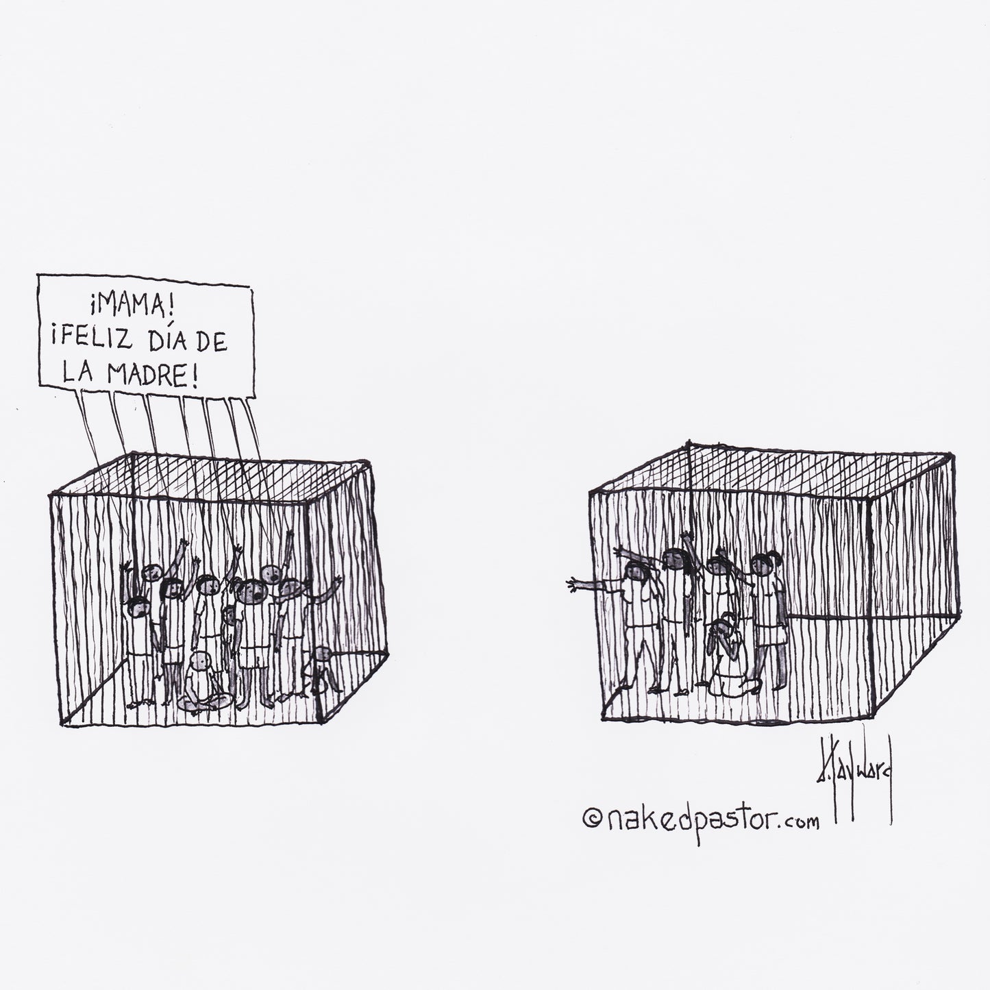 Feliz día de la Madre Digital Cartoon