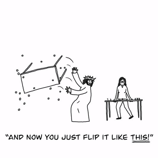 Flip it Like This Digital Cartoon