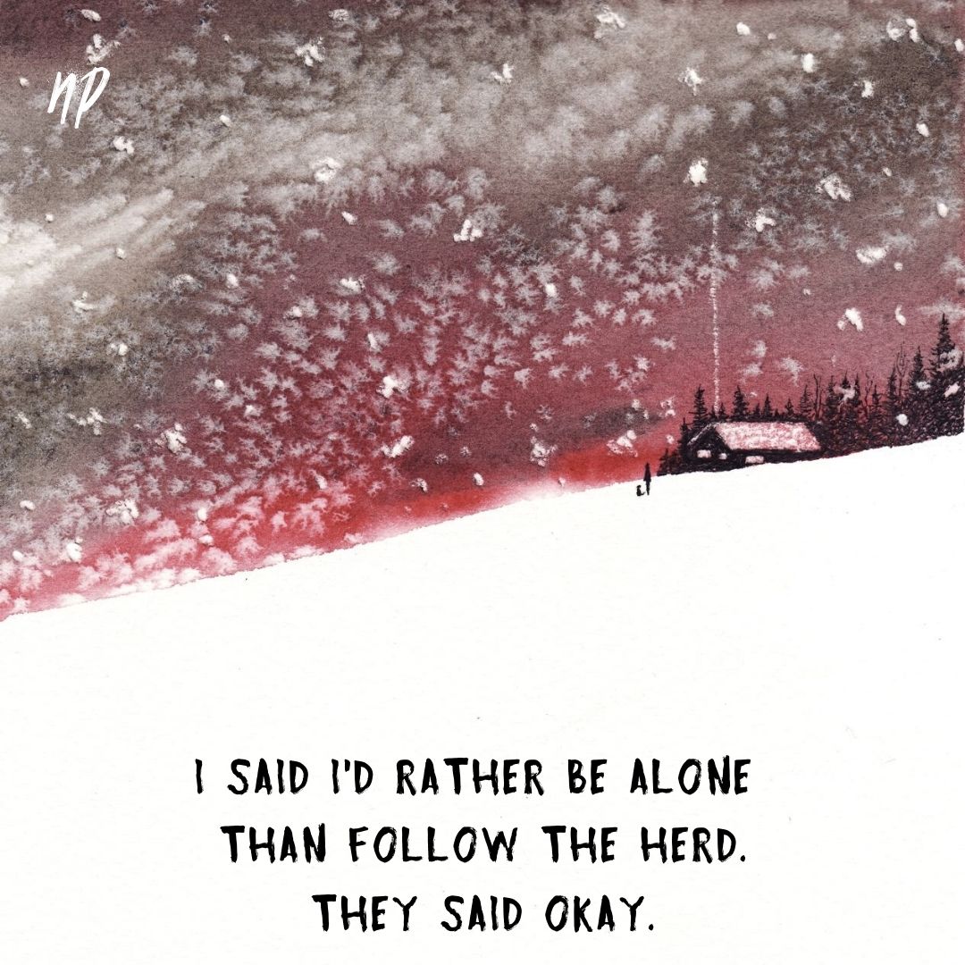 Follow the Herd or Be Alone Image Digital Cartoon - by nakedpastor