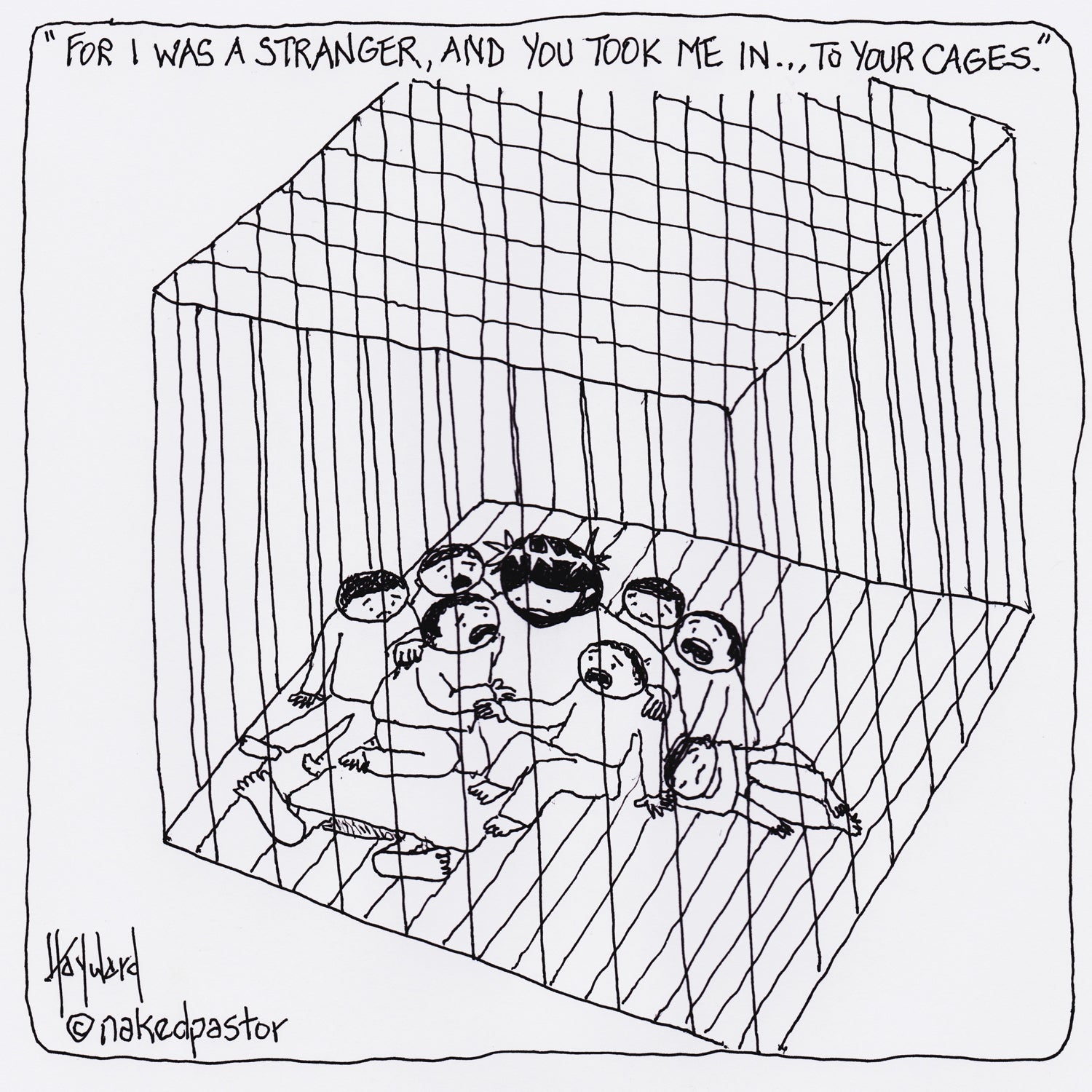 For I Was a Stranger Digital Cartoon - by nakedpastor