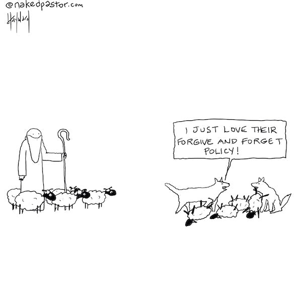 Forgive and Forget Policy Digital Cartoon - by nakedpastor