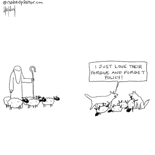 Forgive and Forget Policy Digital Cartoon - by nakedpastor