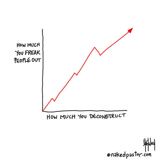 Deconstruction and Freaking People Out Digital Cartoon - by nakedpastor