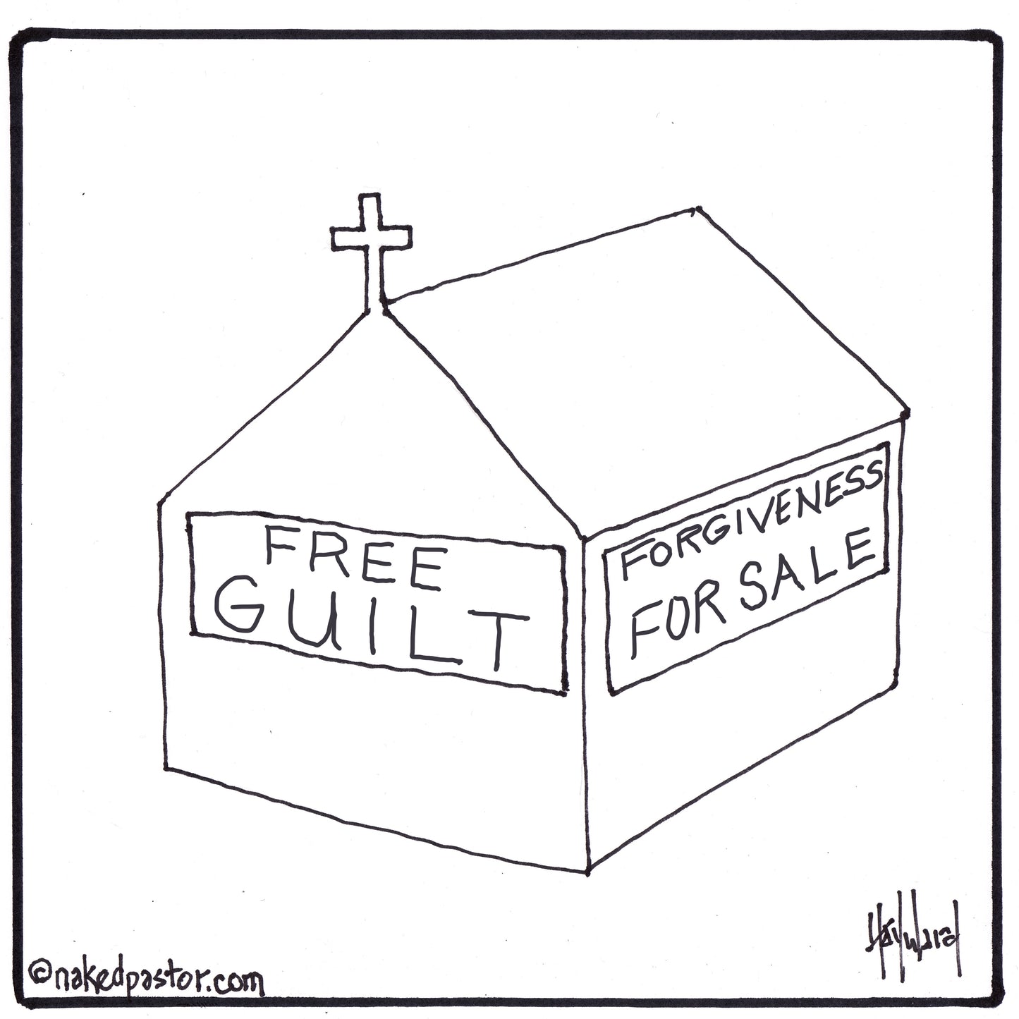 Free Guilt Forgiveness for Sale Digital Cartoon - by nakedpastor