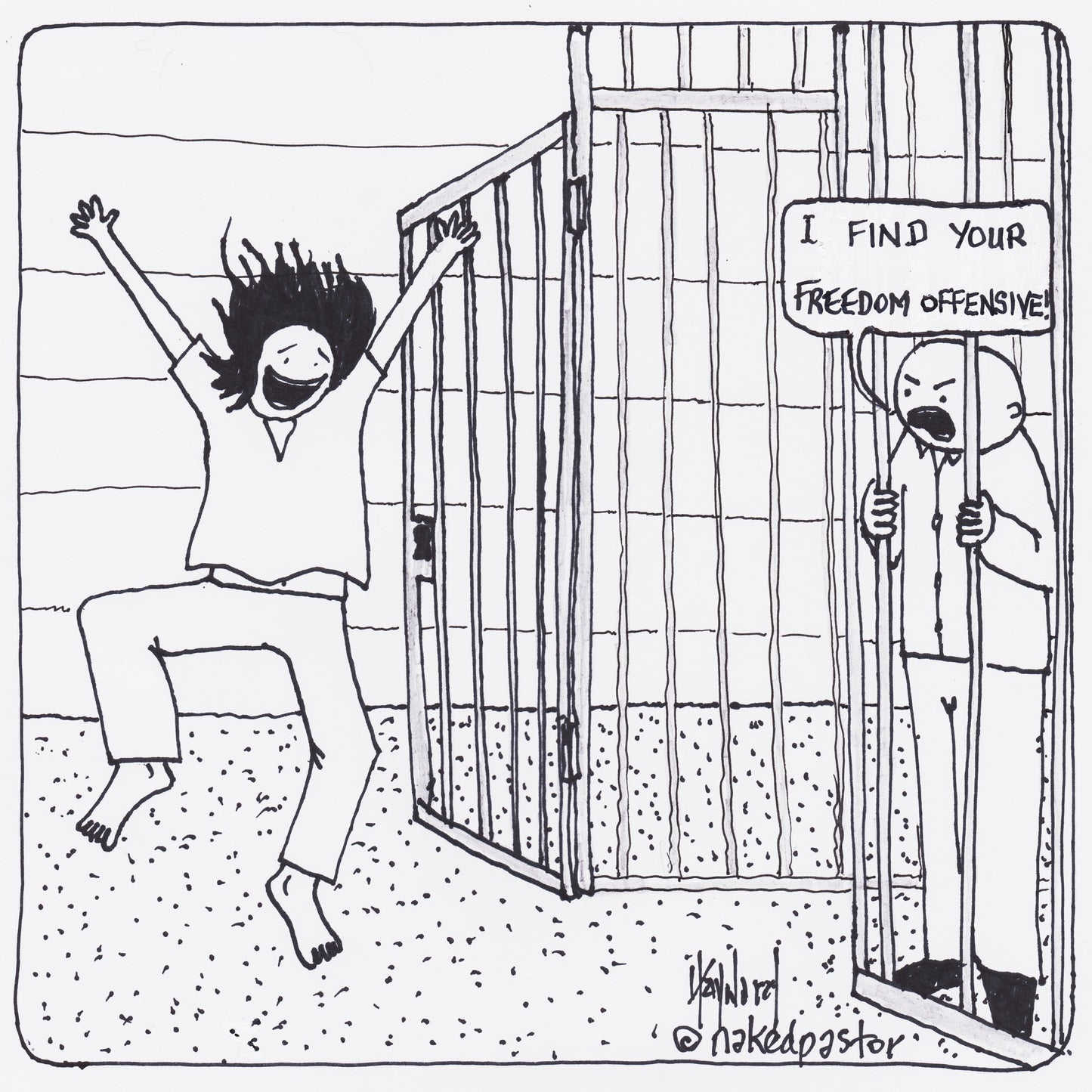 I Find Your Freedom Offensive Digital Cartoon - by nakedpastor