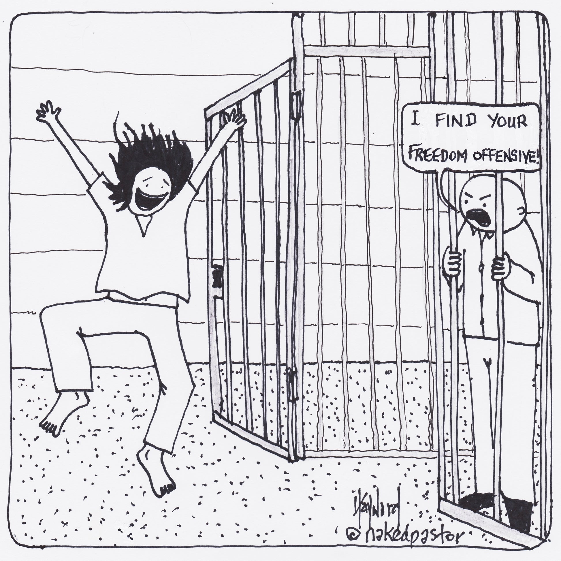 I Find Your Freedom Offensive Digital Cartoon - by nakedpastor
