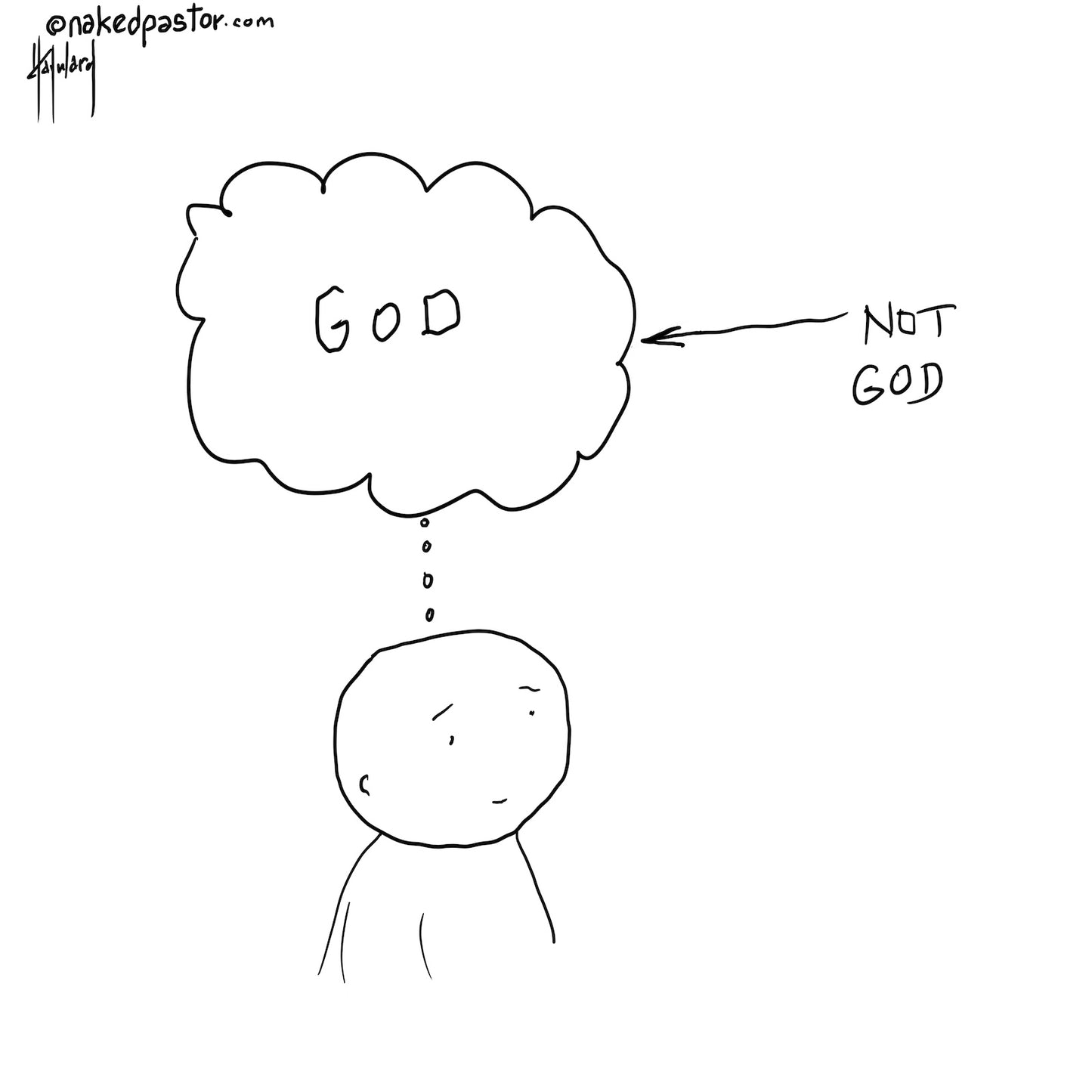 God Not God Digital Cartoon - by nakedpastor