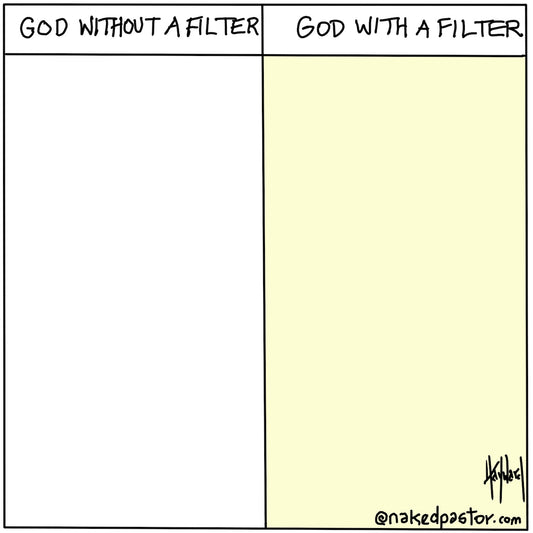 God With a Filter Digital Cartoon - by nakedpastor
