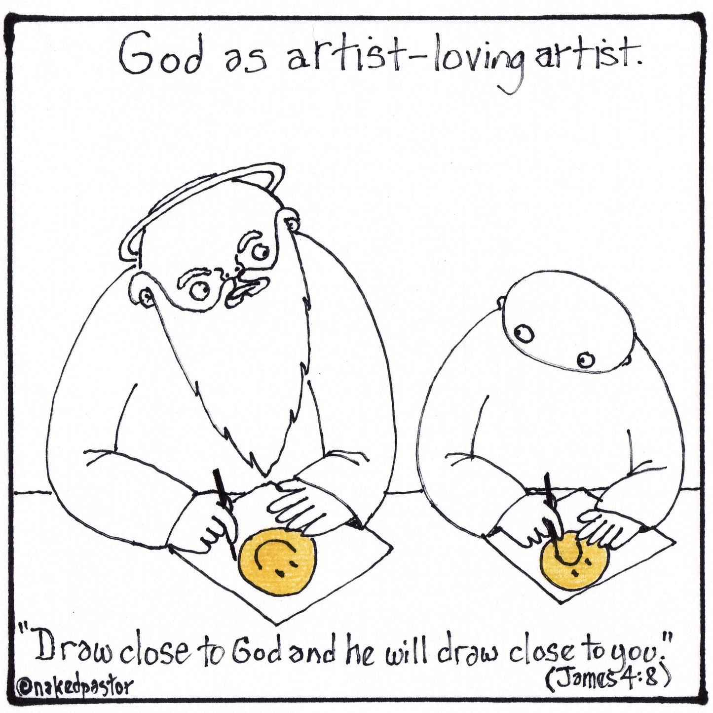 God as Artist Digital Cartoon - by nakedpastor