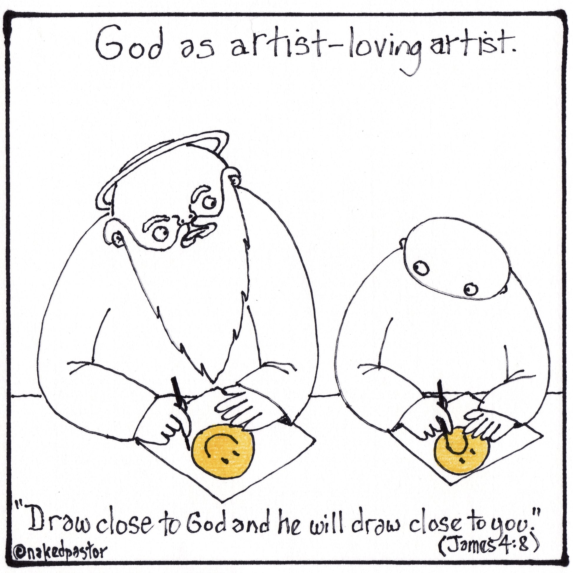 God as Artist Digital Cartoon - by nakedpastor