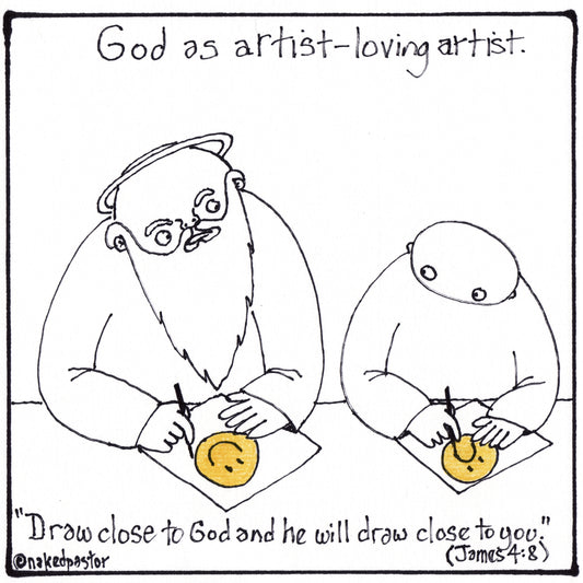 God as Artist Digital Cartoon - by nakedpastor