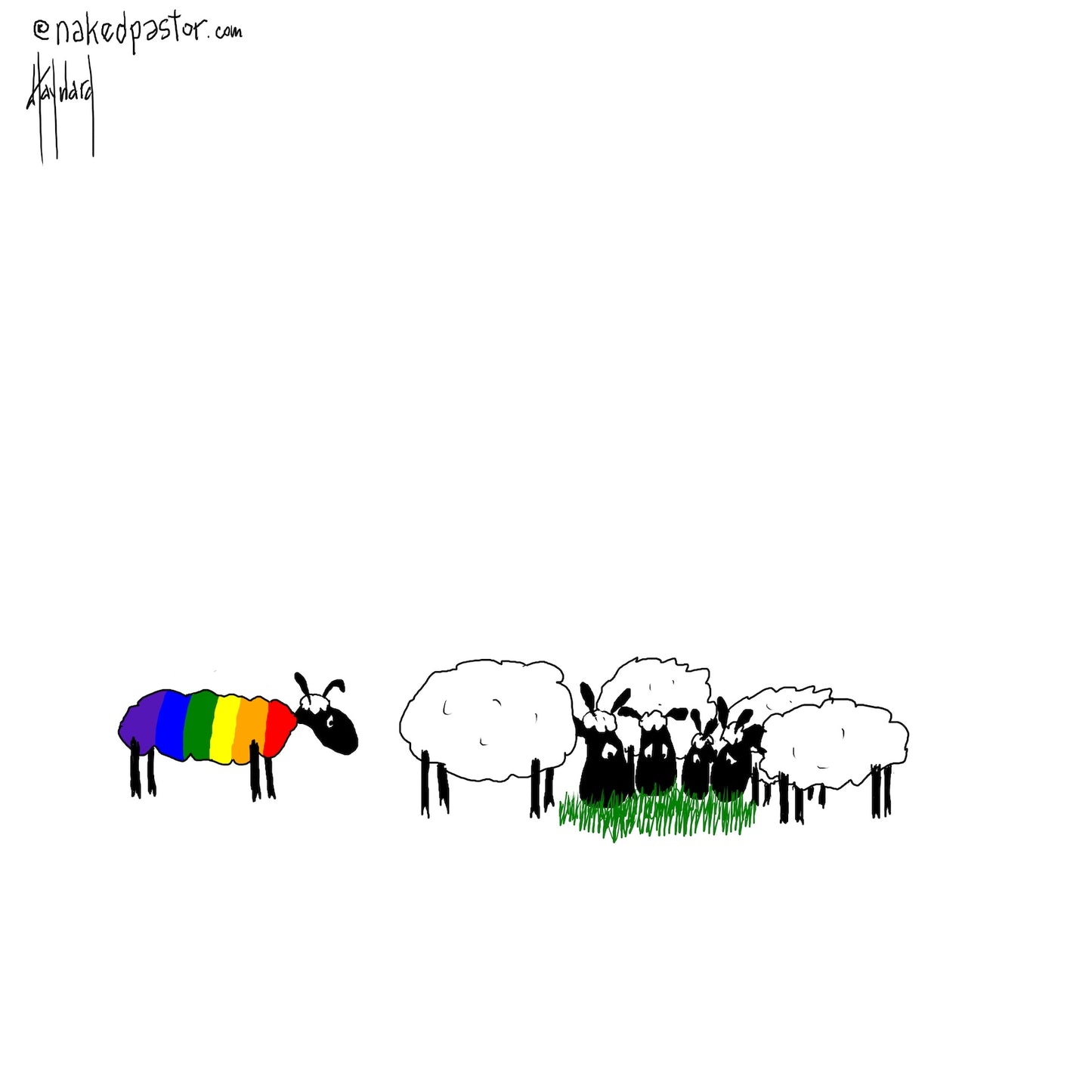 Green Pastures Digital Cartoon - by nakedpastor