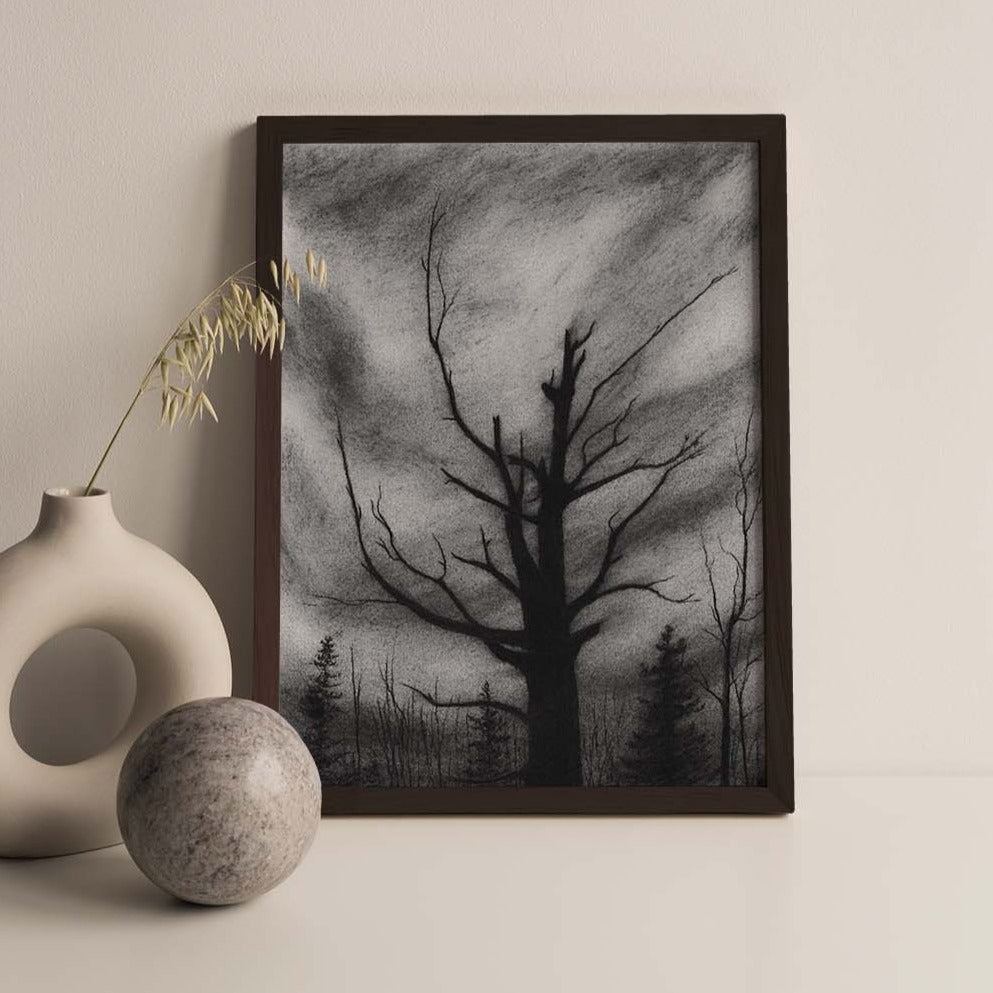 Here I Stand Charcoal Drawing Print - by nakedpastor