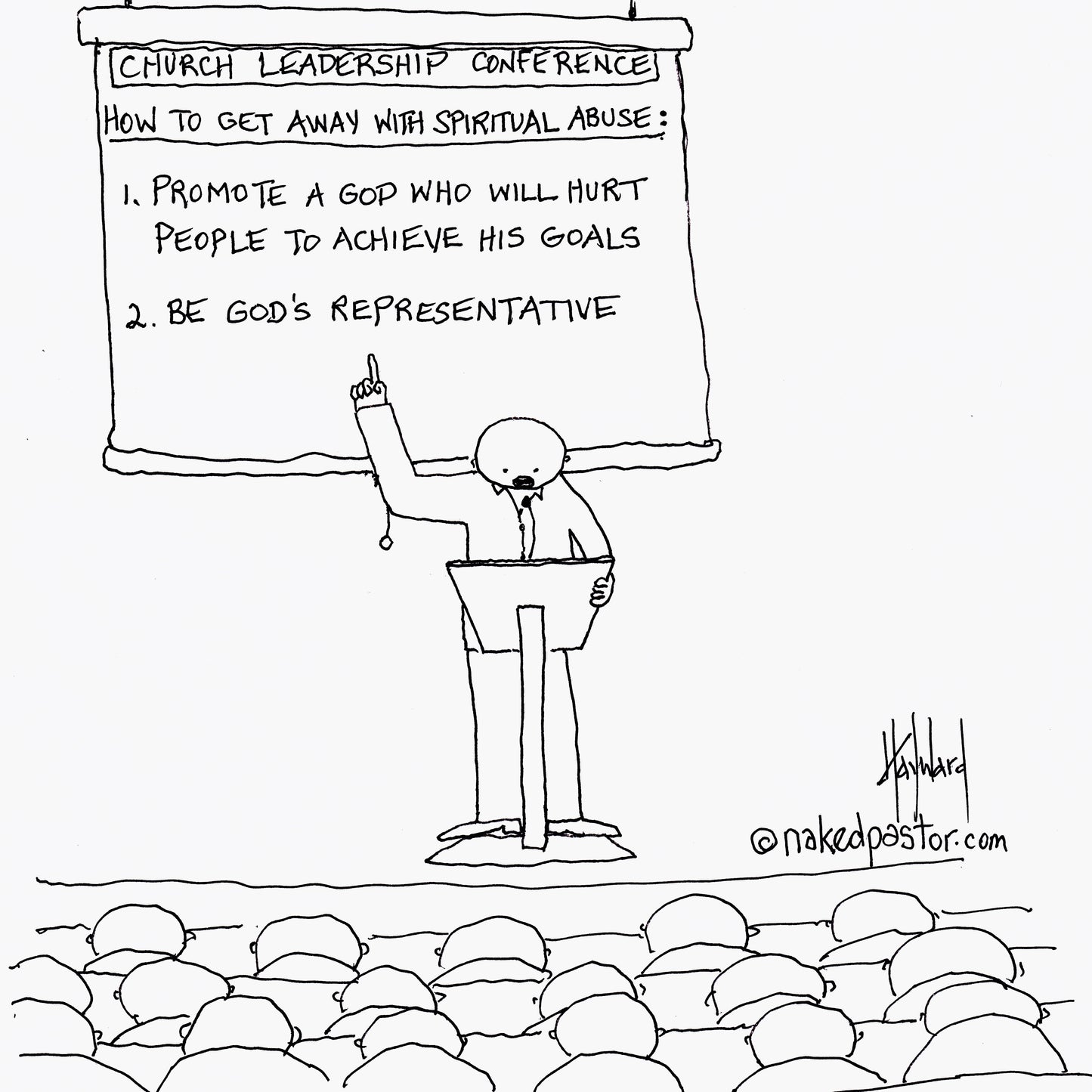 How to Get Away with Spiritual Abuse Digital Cartoon - by nakedpastor