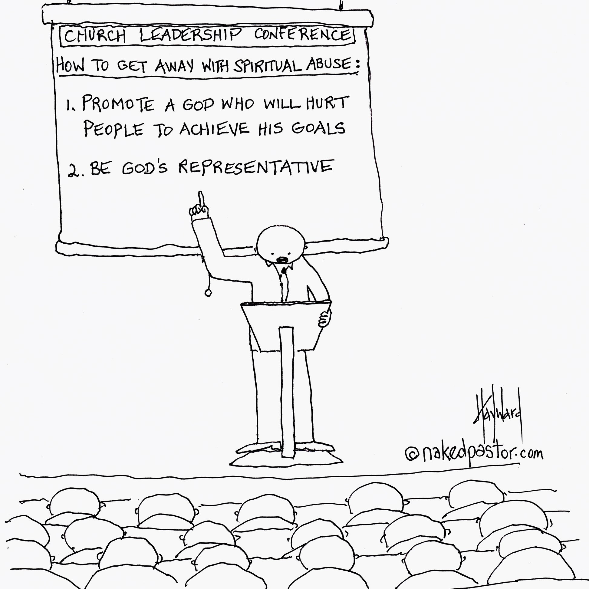 How to Get Away with Spiritual Abuse Digital Cartoon - by nakedpastor