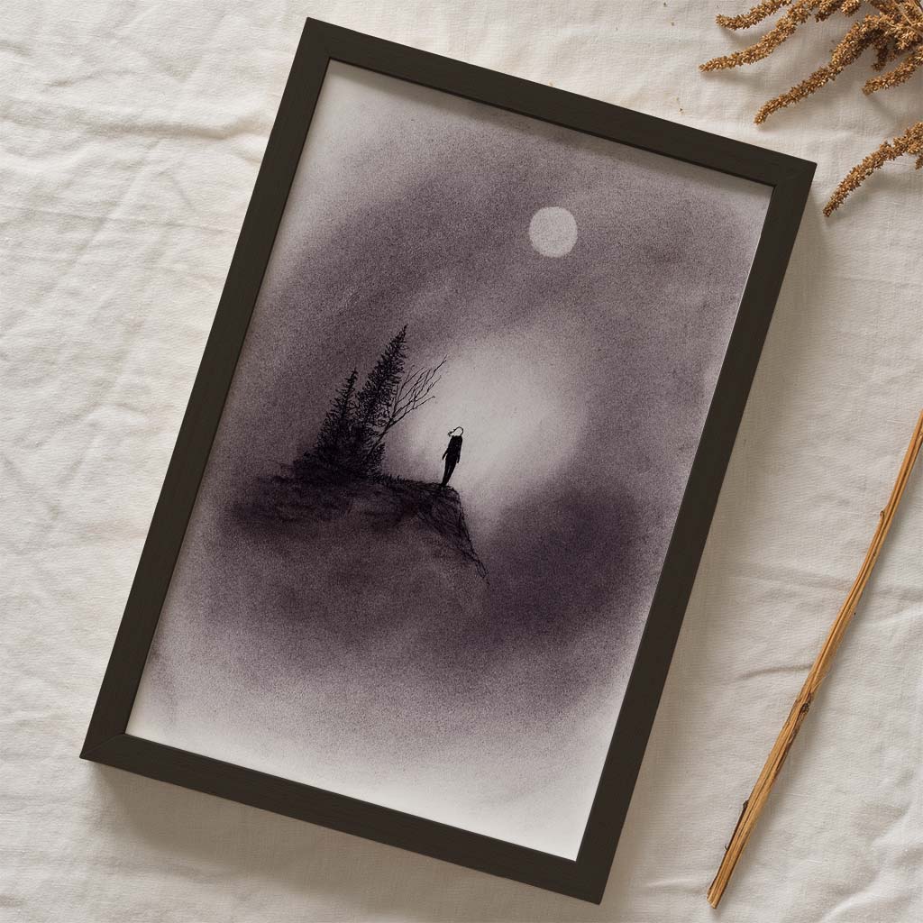 I Changed My Mind Charcoal Drawing Print - by nakedpastor