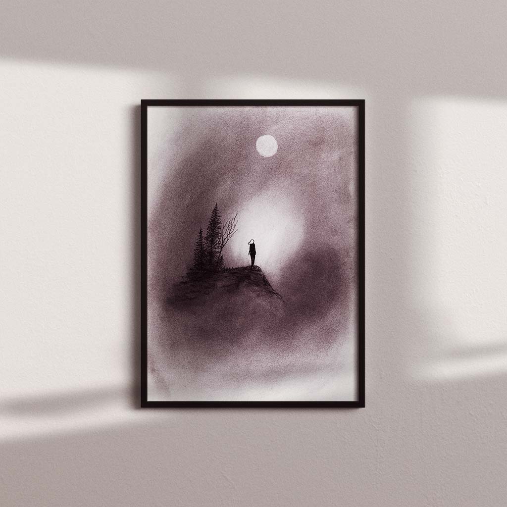 I Changed My Mind Charcoal Drawing Print - by nakedpastor