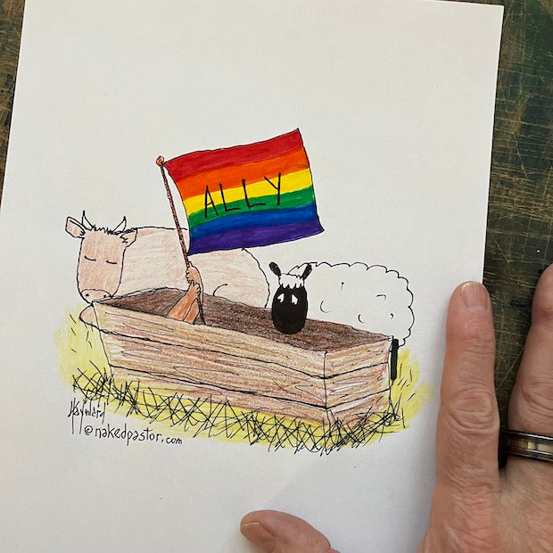 Baby Jesus Ally Original Cartoon Drawing - by nakedpastor