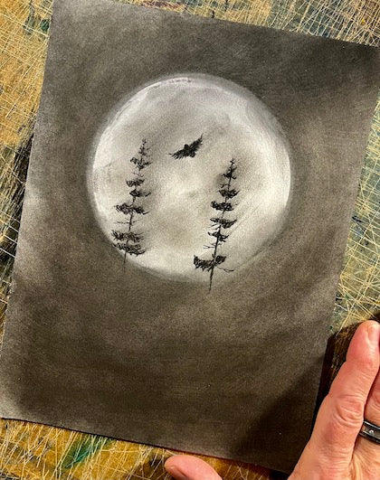 I Am Somewhere In Between Original Charcoal Drawing - by nakedpastor