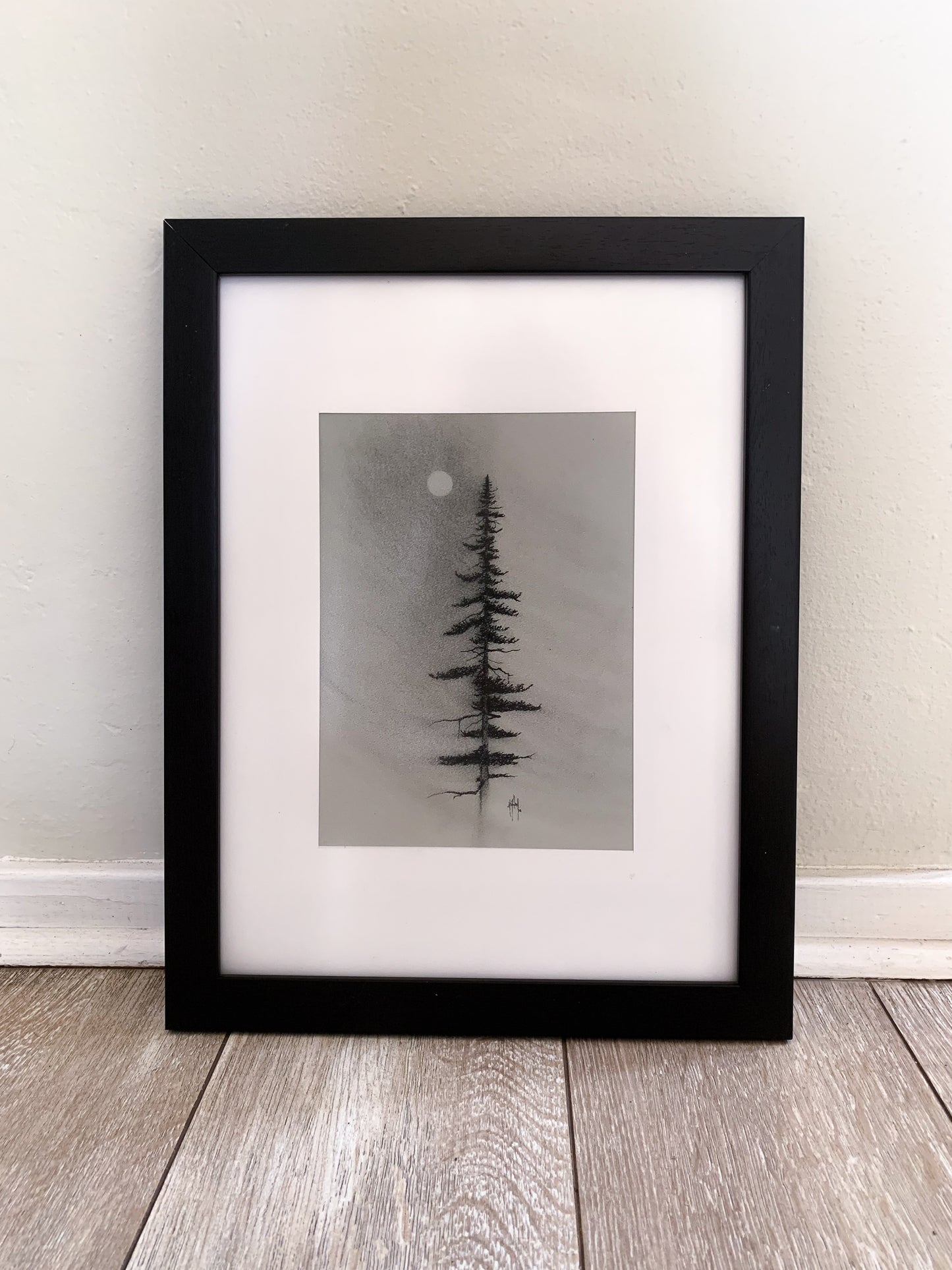 Pine Charcoal Drawing Print - by nakedpastor