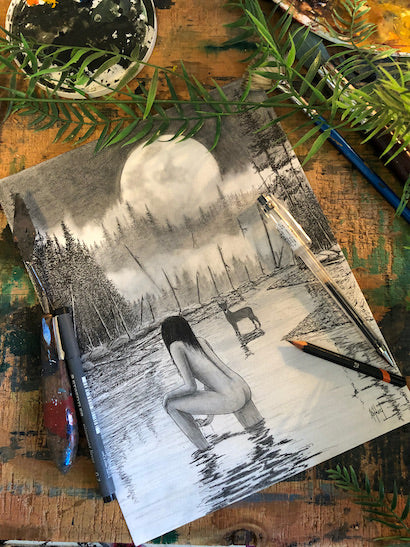 Sophia Longing Original Drawing - by nakedpastor
