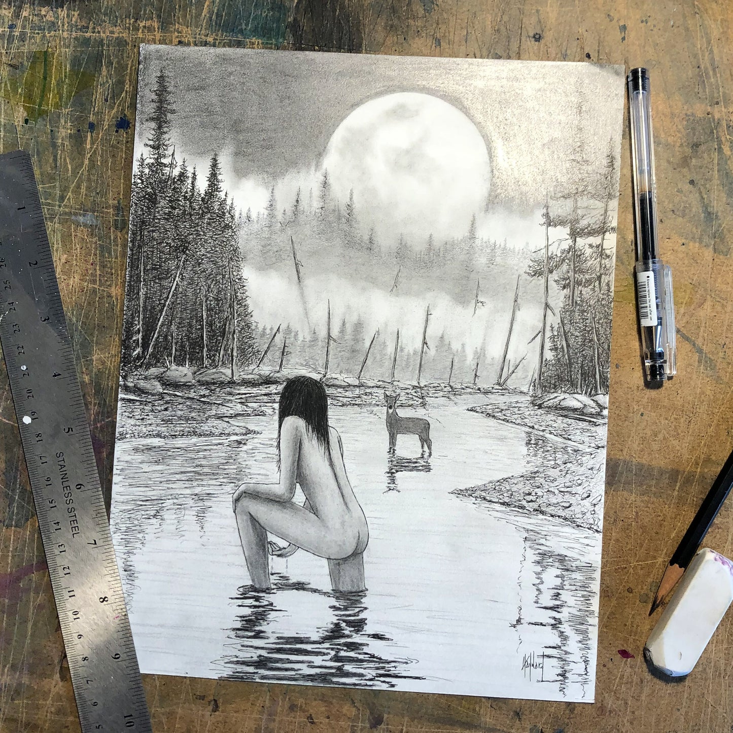 Sophia Longing Original Drawing - by nakedpastor