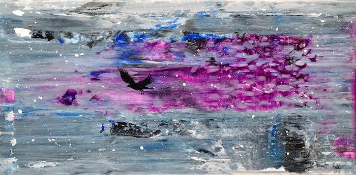 Fly Til I Find You Original Acrylic and Ink on Canvas - by nakedpastor