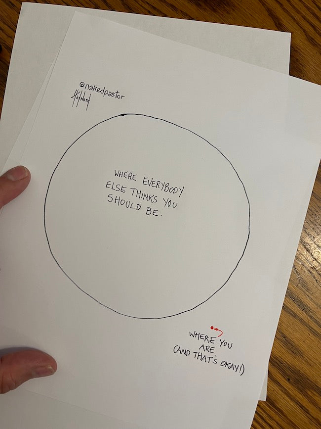 Where You Should Be Original Cartoon Drawing - by nakedpastor