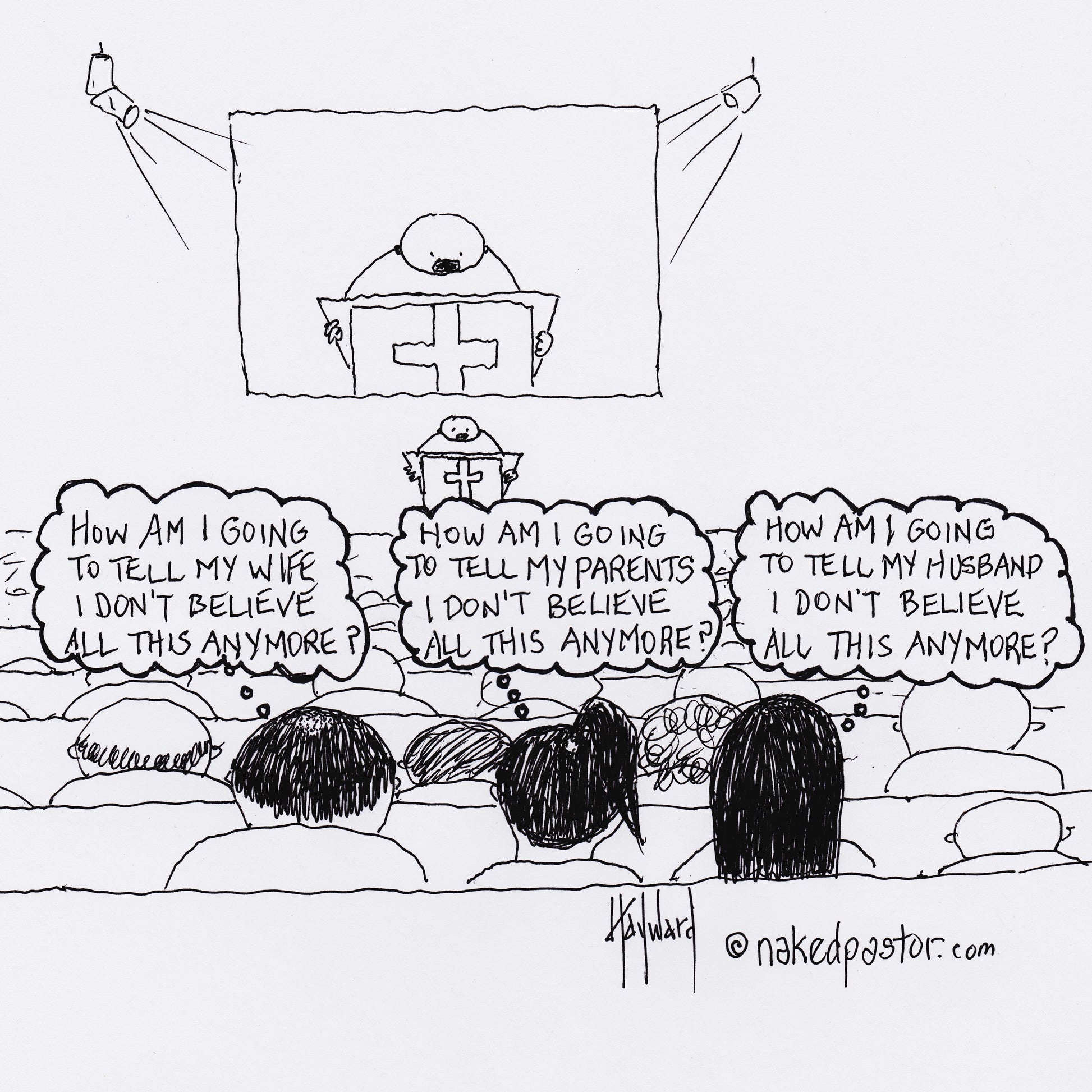 I Don't Believe All This Anymore Digital Cartoon - by nakedpastor