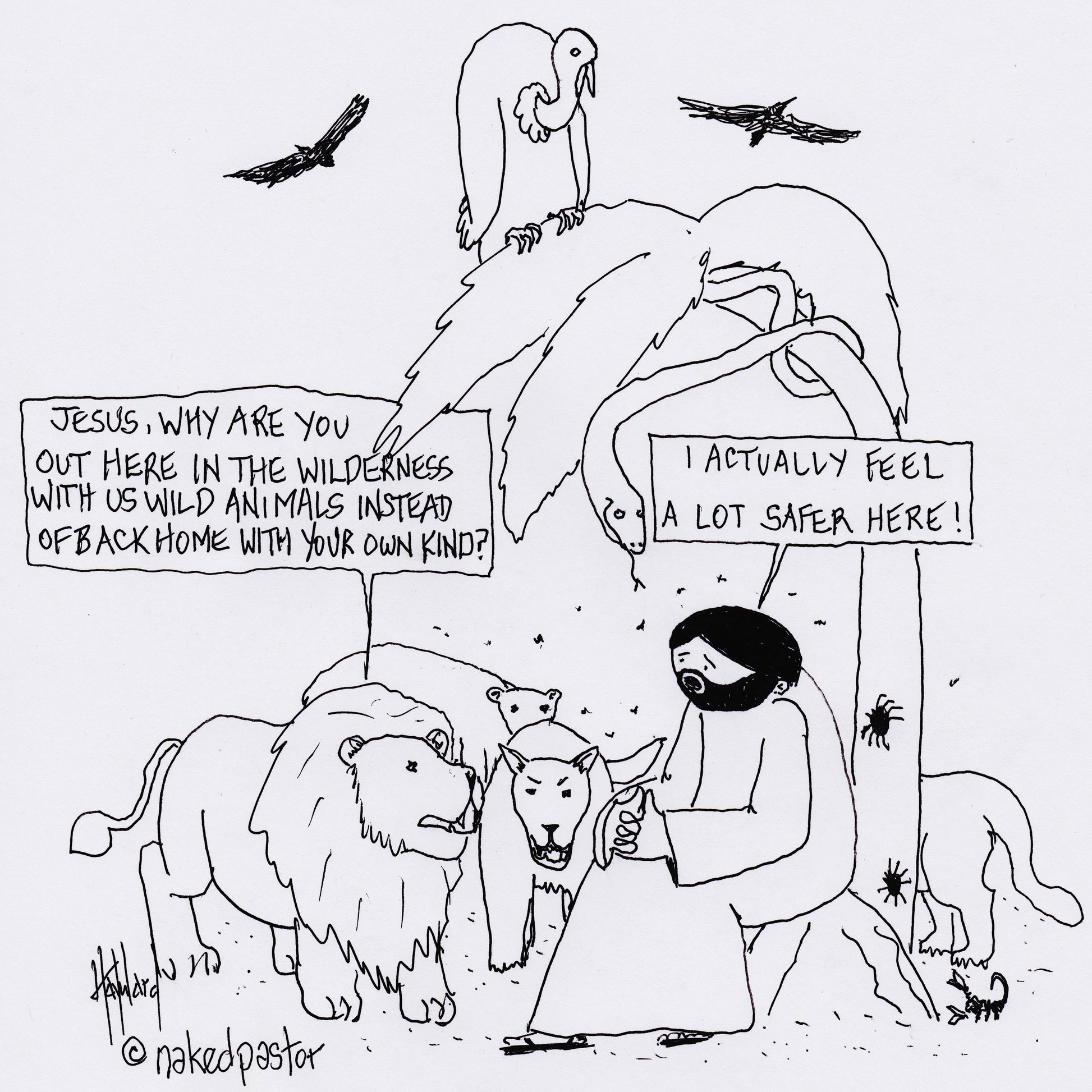 Safer Here Digital Cartoon - by nakedpastor