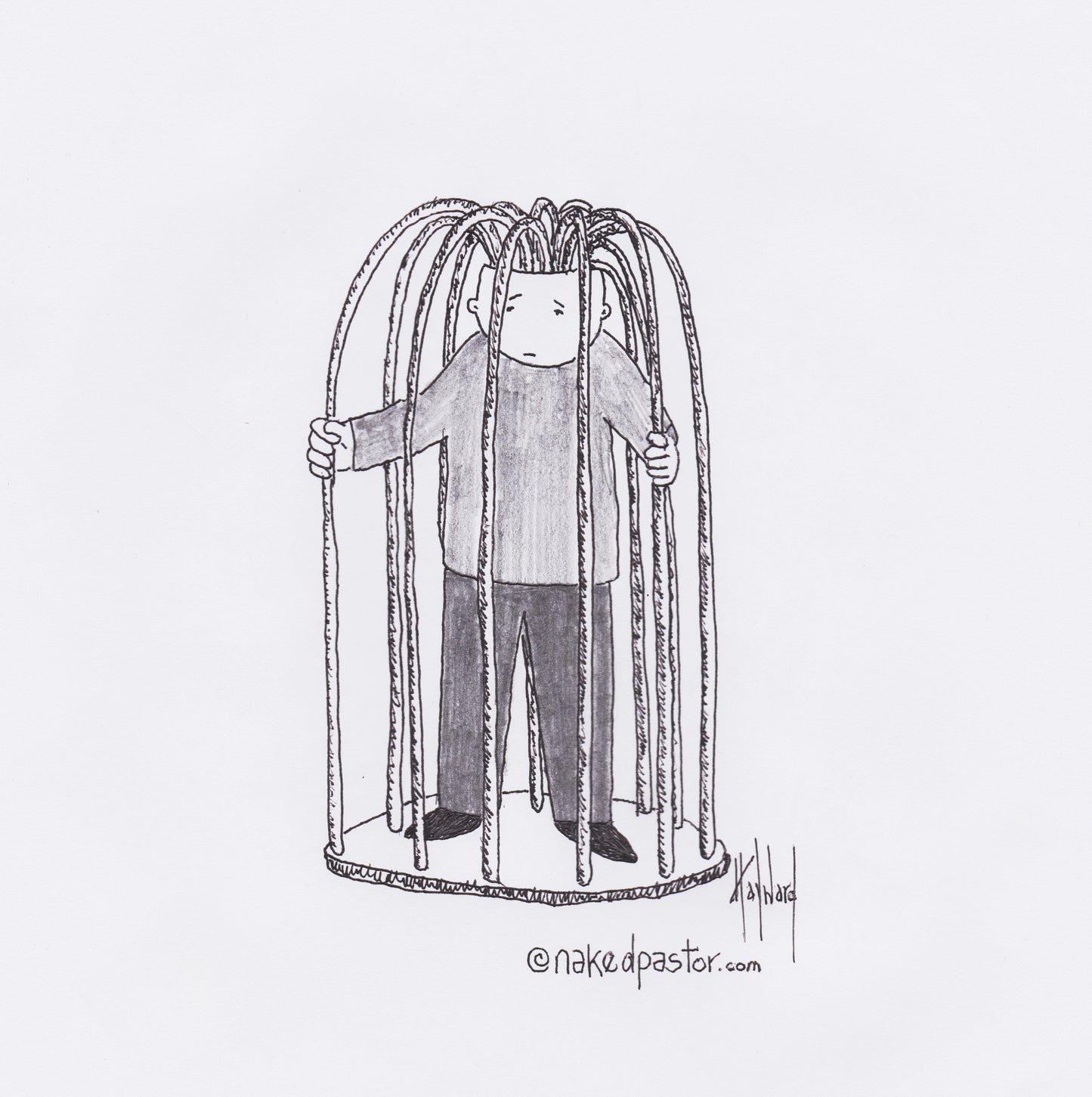 Think Your Trapped Digital Cartoon - by nakedpastor