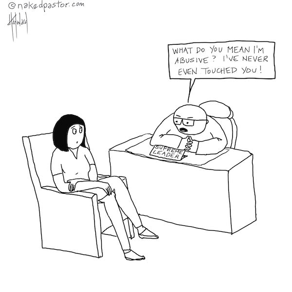 Spiritual Abuse is Invisible Abuse Digital Cartoon - by nakedpastor