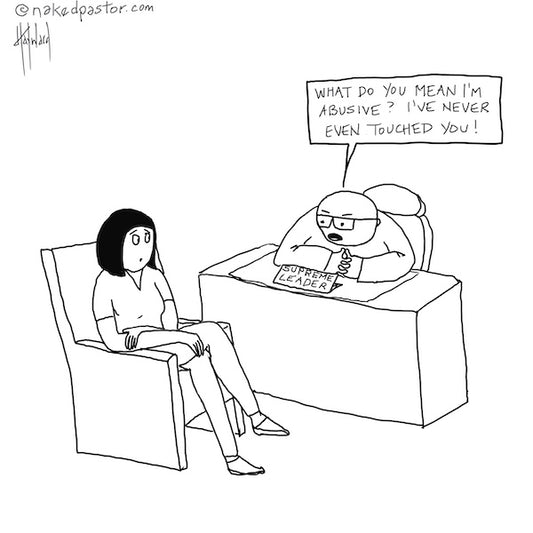 Spiritual Abuse is Invisible Abuse Digital Cartoon - by nakedpastor